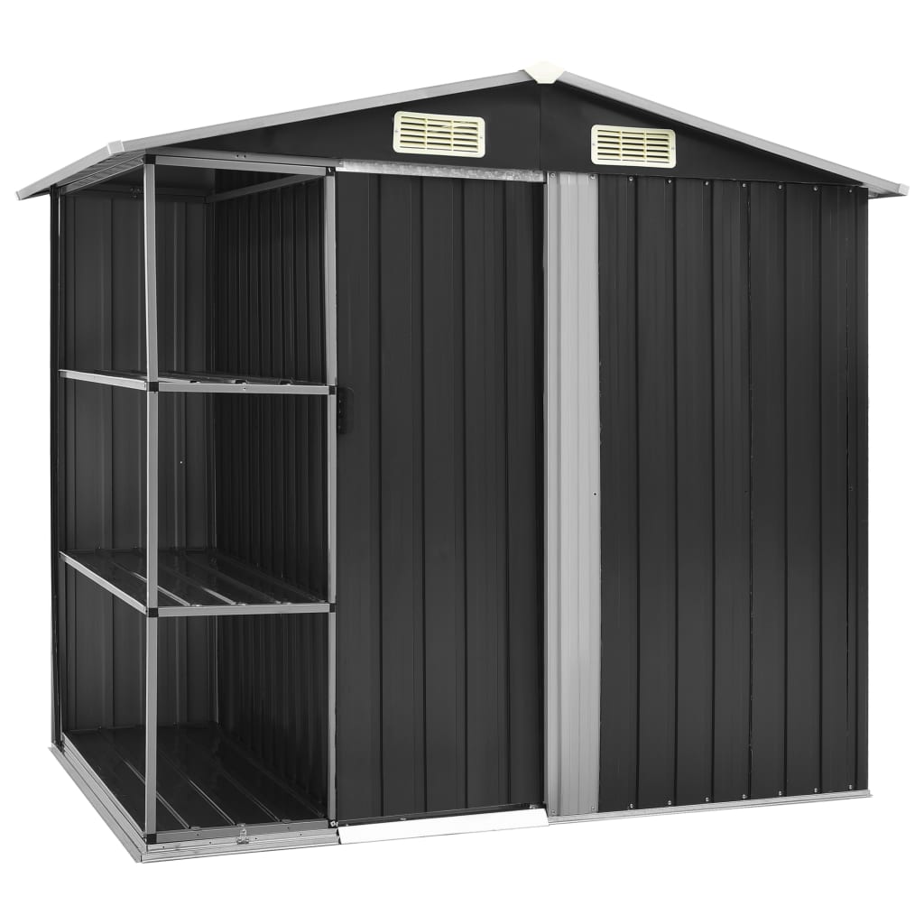 Vidaxl Garden Shed s stojanem 205x130x183 cm železný antracit