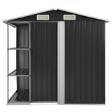 Vidaxl Garden Shed med Rack 205x130x183 cm järnantracit