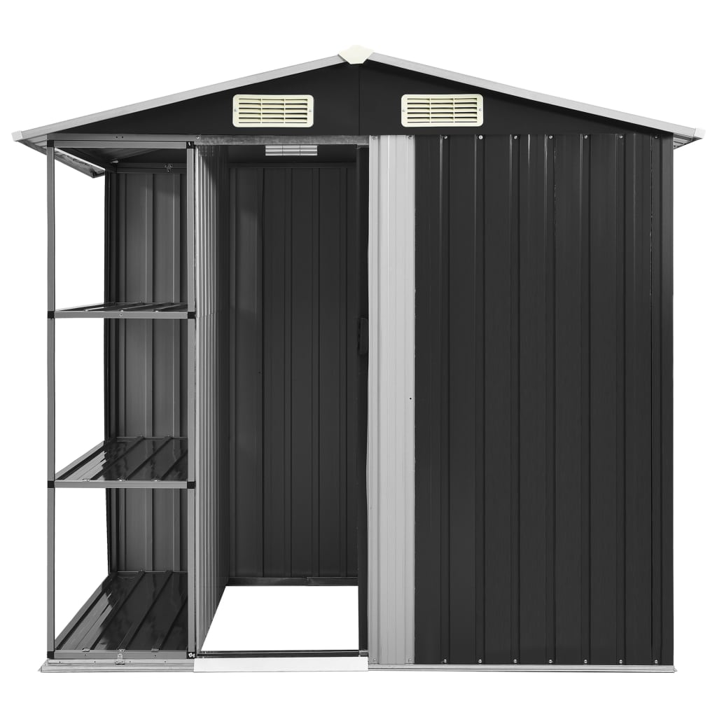 Vidaxl Garden Shed With Rack 205x130x183 cm jern Antracite