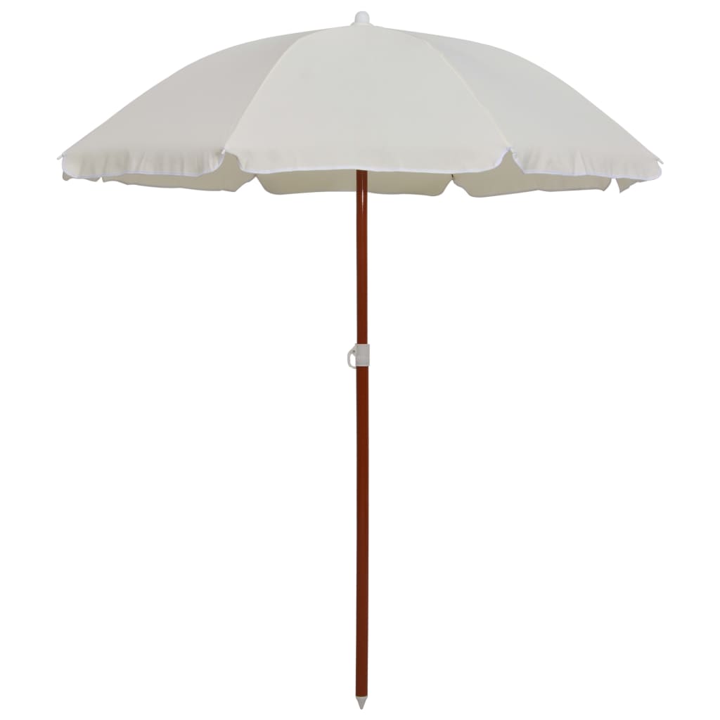 Vidaxl Parasol con polo in acciaio 180 cm sabbia