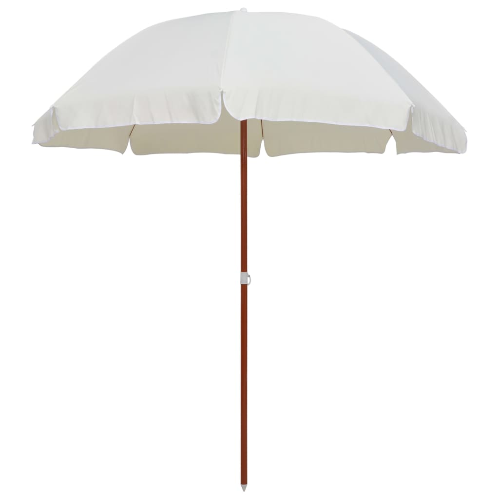 Vidaxl Parasol z jeklenim drogom 240 cm pesek -obarvan