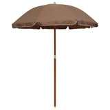 Vidaxl parasol s ocelovým pólem 180 cm taupe