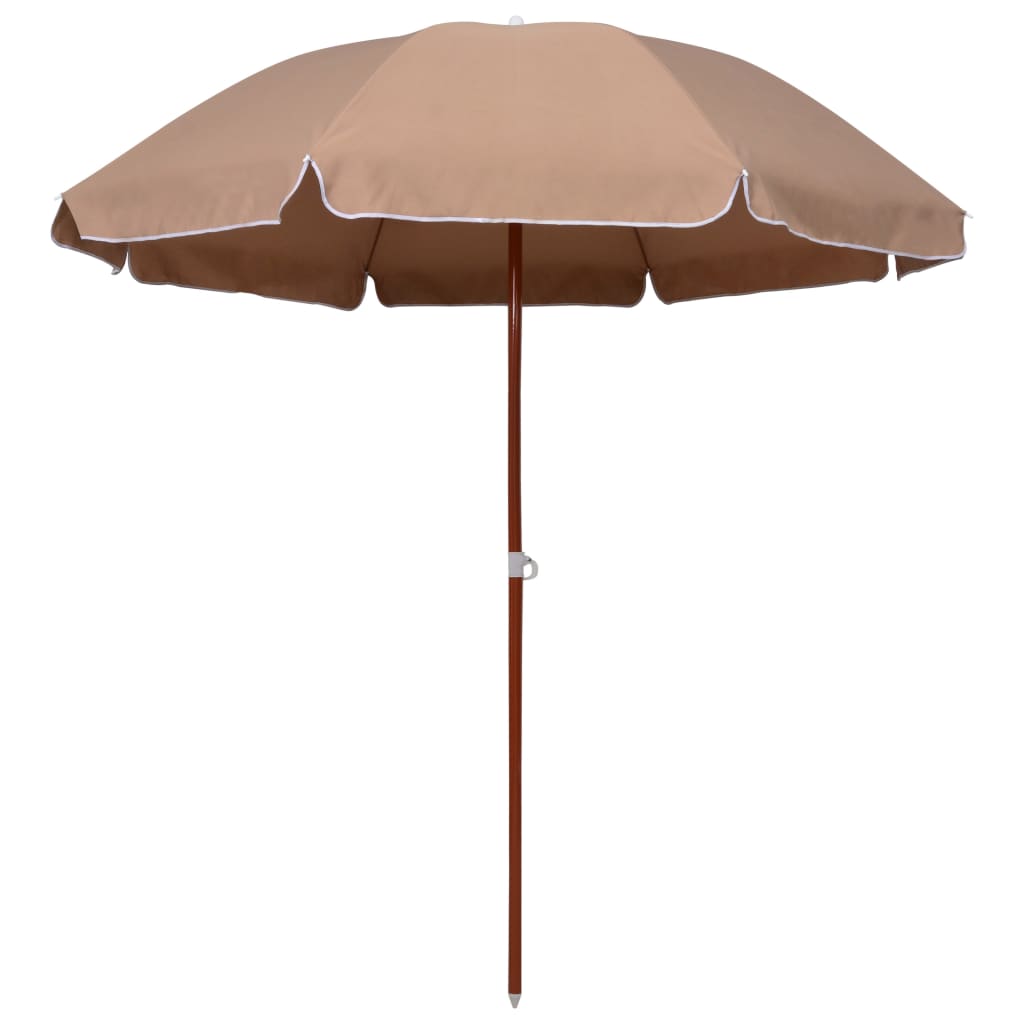 Vidaxl parasol met stalen paal 240 cm taupe