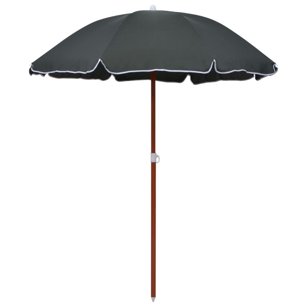 Vidaxl parasol avec poteau en acier 180 cm anthracite -colored