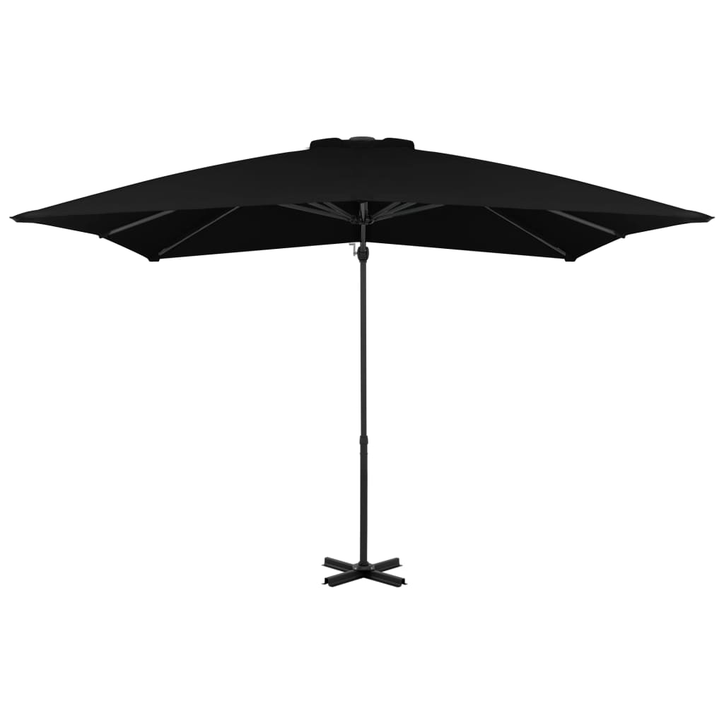 Vidaxl pływający parasol z biegunem aluminiowym 250x250 cm czarny