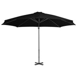 Vidaxl -schwimmendes Parasol mit Aluminiumpol 300 cm Schwarz