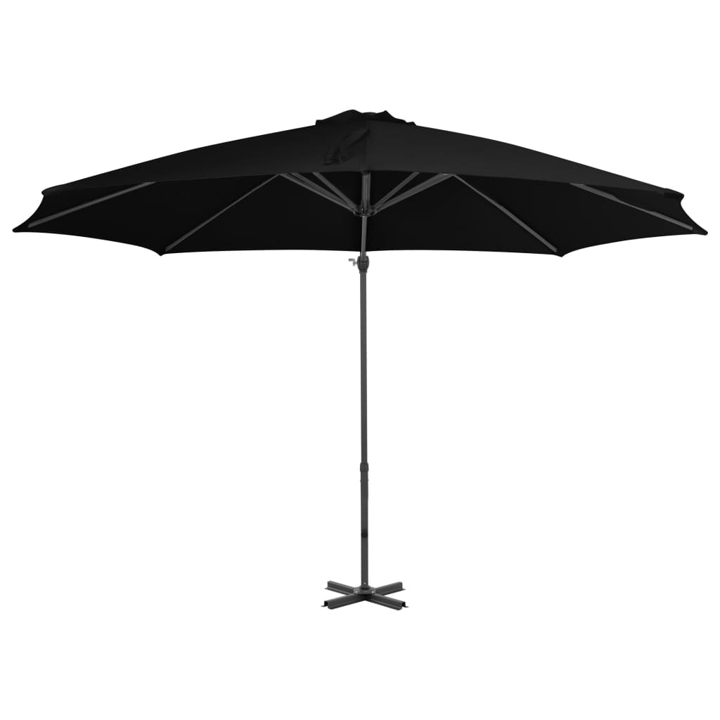 Vidaxl -schwimmendes Parasol mit Aluminiumpol 300 cm Schwarz