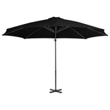 Vidaxl -schwimmendes Parasol mit Aluminiumpol 300 cm Schwarz