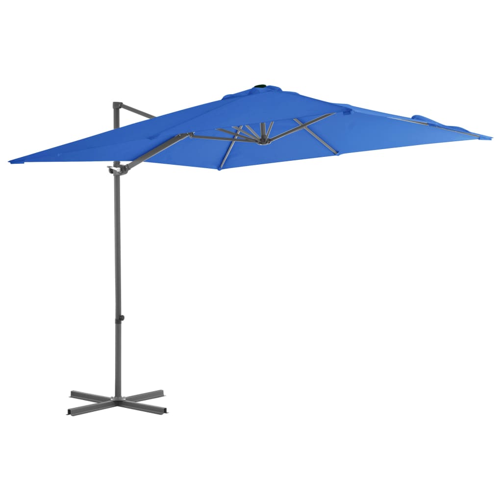 Vidaxl -schwimmender Parasol mit Stahlpol 250x250 cm Azurblau