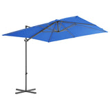 Parasol flotante Vidaxl con poste de acero 250x250 cm azul azul