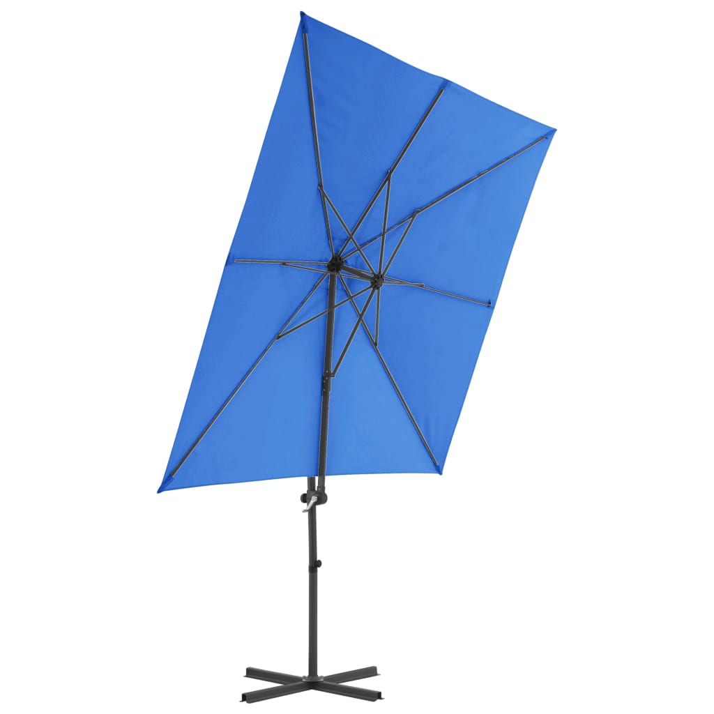 Parasol flotante Vidaxl con poste de acero 250x250 cm azul azul