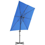 Parasol flotante Vidaxl con poste de acero 250x250 cm azul azul