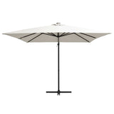 Vidaxl -schwimmendes Parasol mit LED- und Stahlpol 250x250 cm Sand -Colored