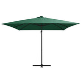 Vidaxl flytande parasol med LED och stålstång 250x250 cm grön