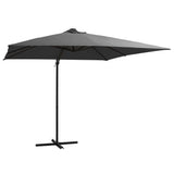 Vidaxl pływający parasol z LED i stalowym biegunem 250x250 cm w kolorze antracytu