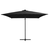 Vidaxl flytande parasol med LED och stålstång 250x250 cm svart