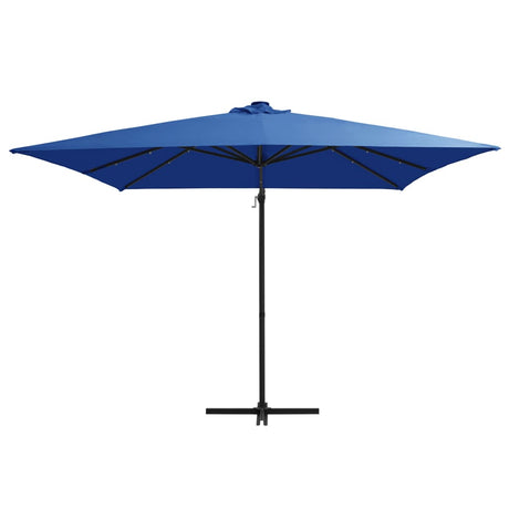 Vidaxl pływający parasol z LED i stalowym biegunem 250x250 cm Azure Blue