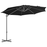 Vidaxl Floating Parasol s ocelovým pólem 300 cm černá