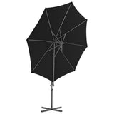 Vidaxl Floating Parasol s ocelovým pólem 300 cm černá