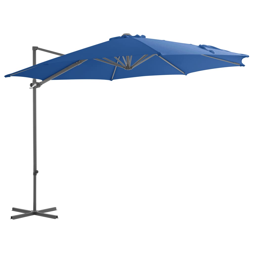 Vidaxl flytende parasol med stålstang 300 cm Azure Blue