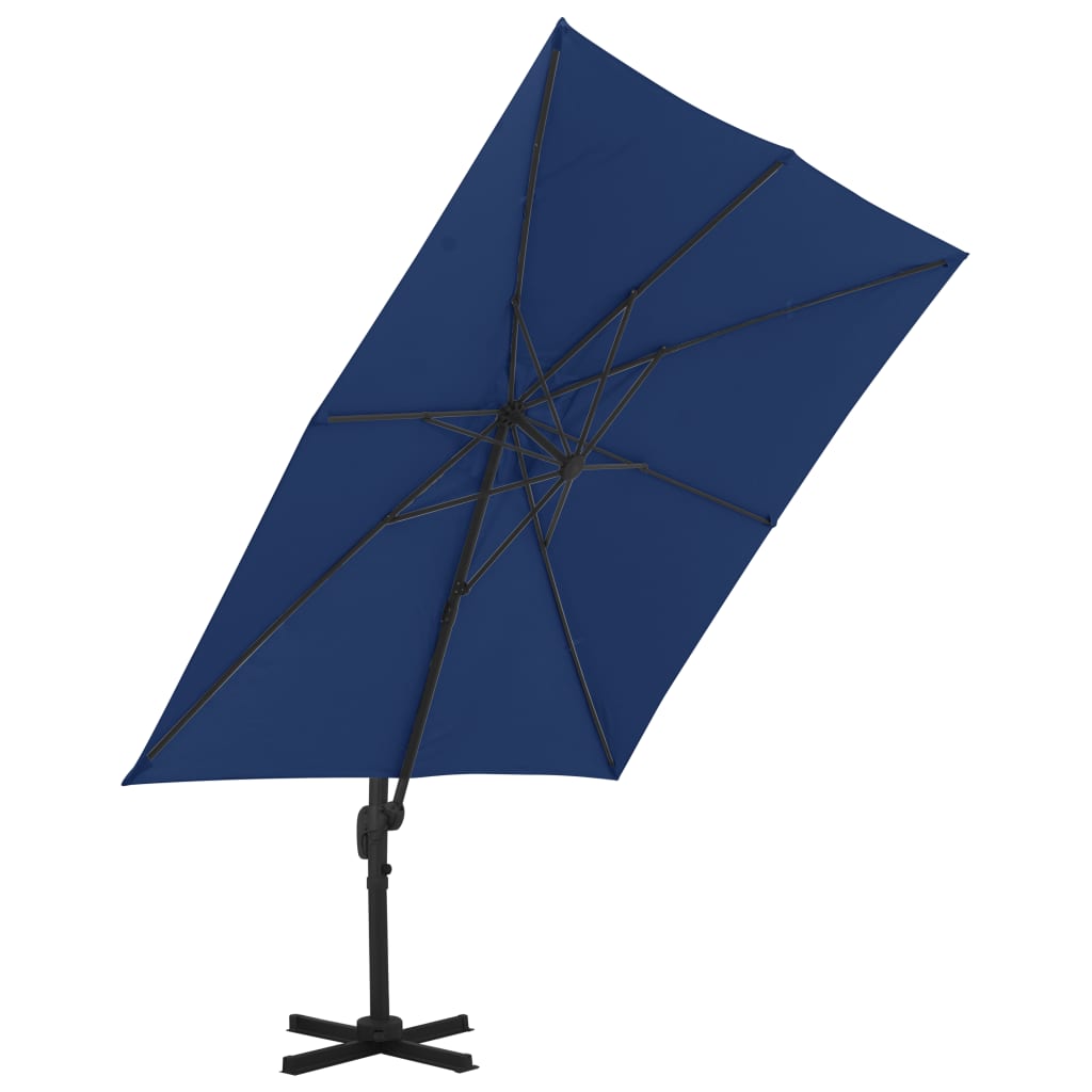 Vidaxl -schwimmendes Parasol mit Aluminiumpol 3x3 m Azureblau