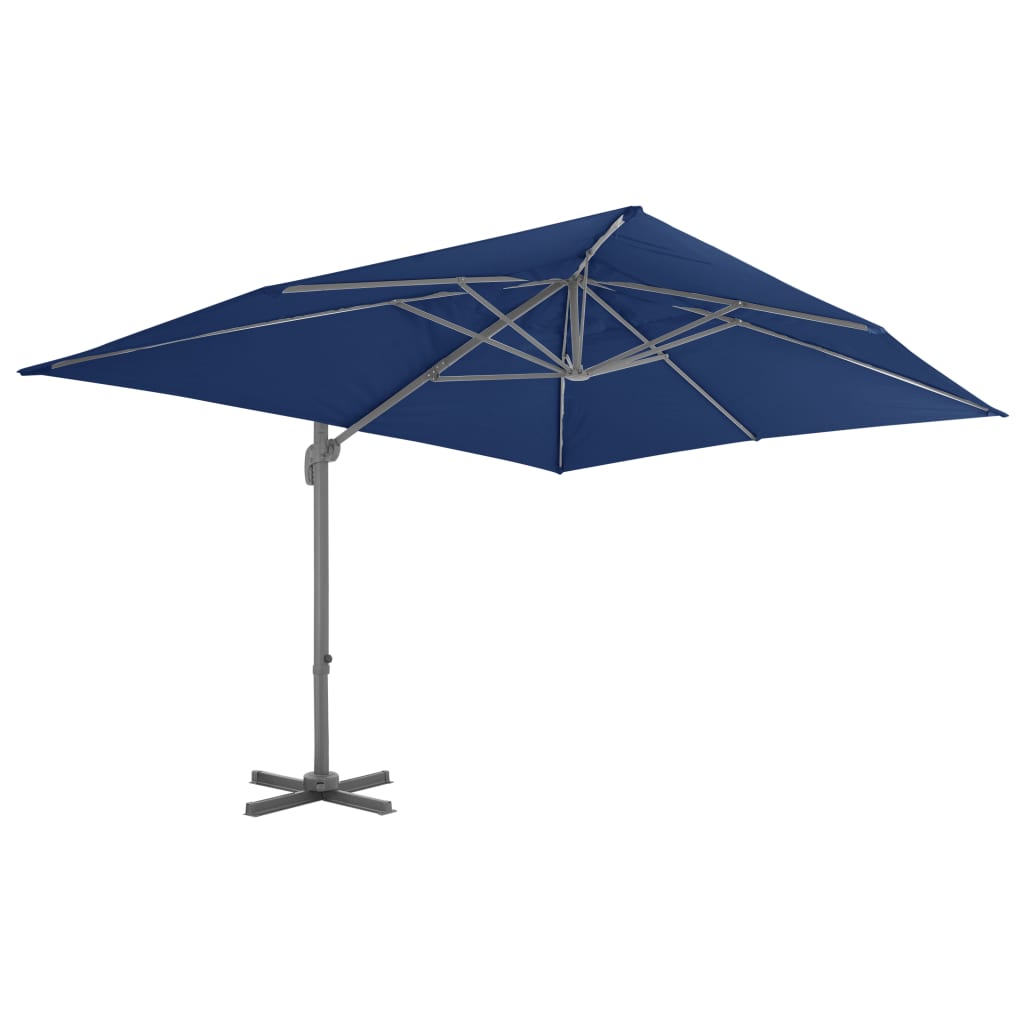 Vidaxl flytende parasol med aluminiumstol 4x3 m azurblått