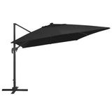 Vidaxx schwimmender Sonnenschirm mit LED-Beleuchtung und Mast 400x300 cm schwarz