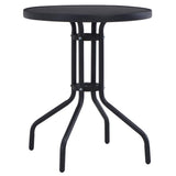 Vidaxl tuintafel 80 cm staal en glas zwart