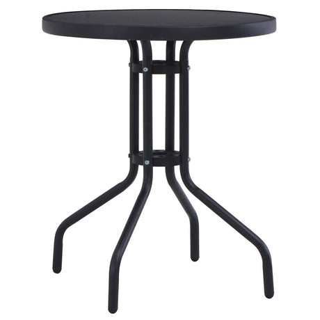 Vidaxl tuintafel 80 cm staal en glas zwart