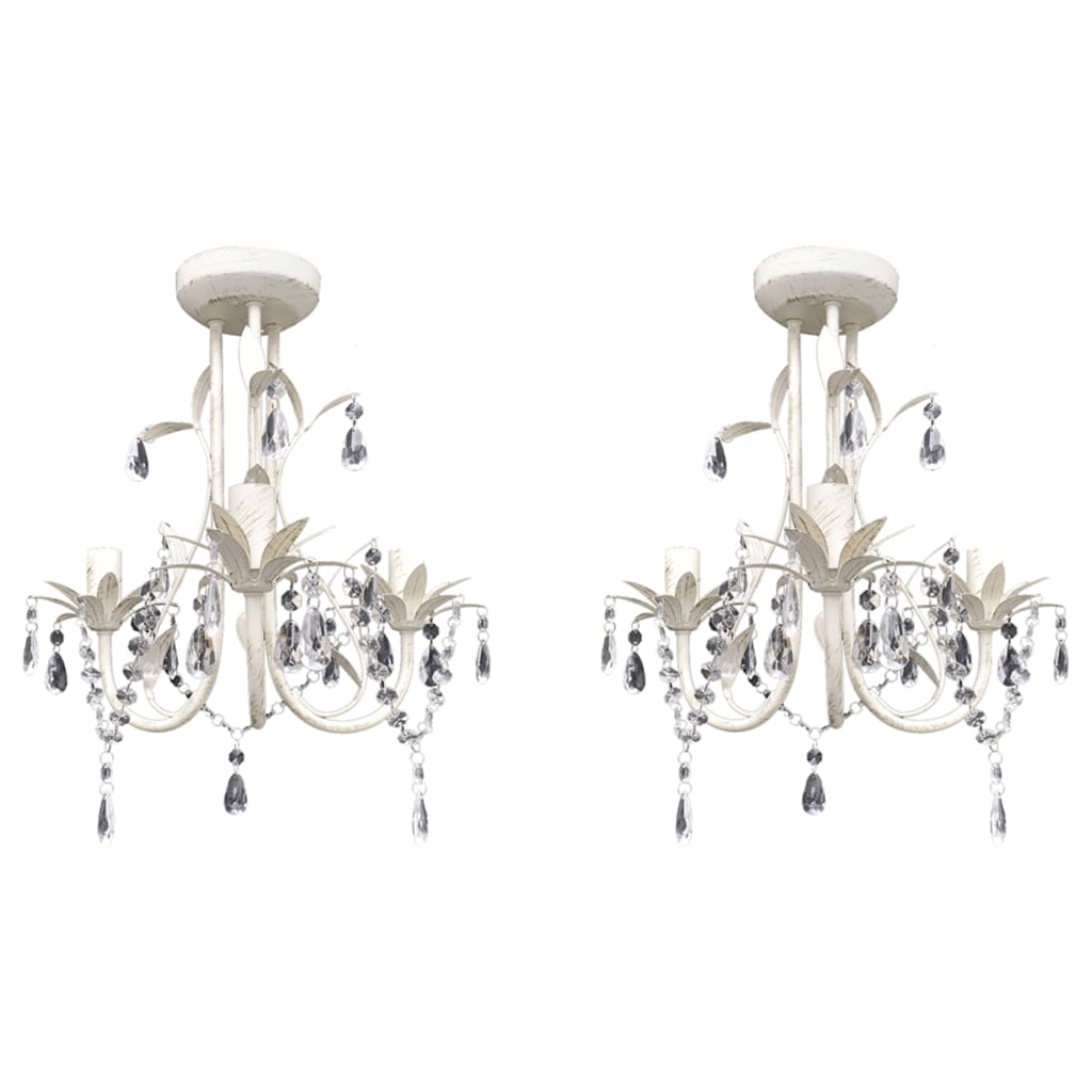 Vidaxl Chandeliers Kristal 2 St Elegant White