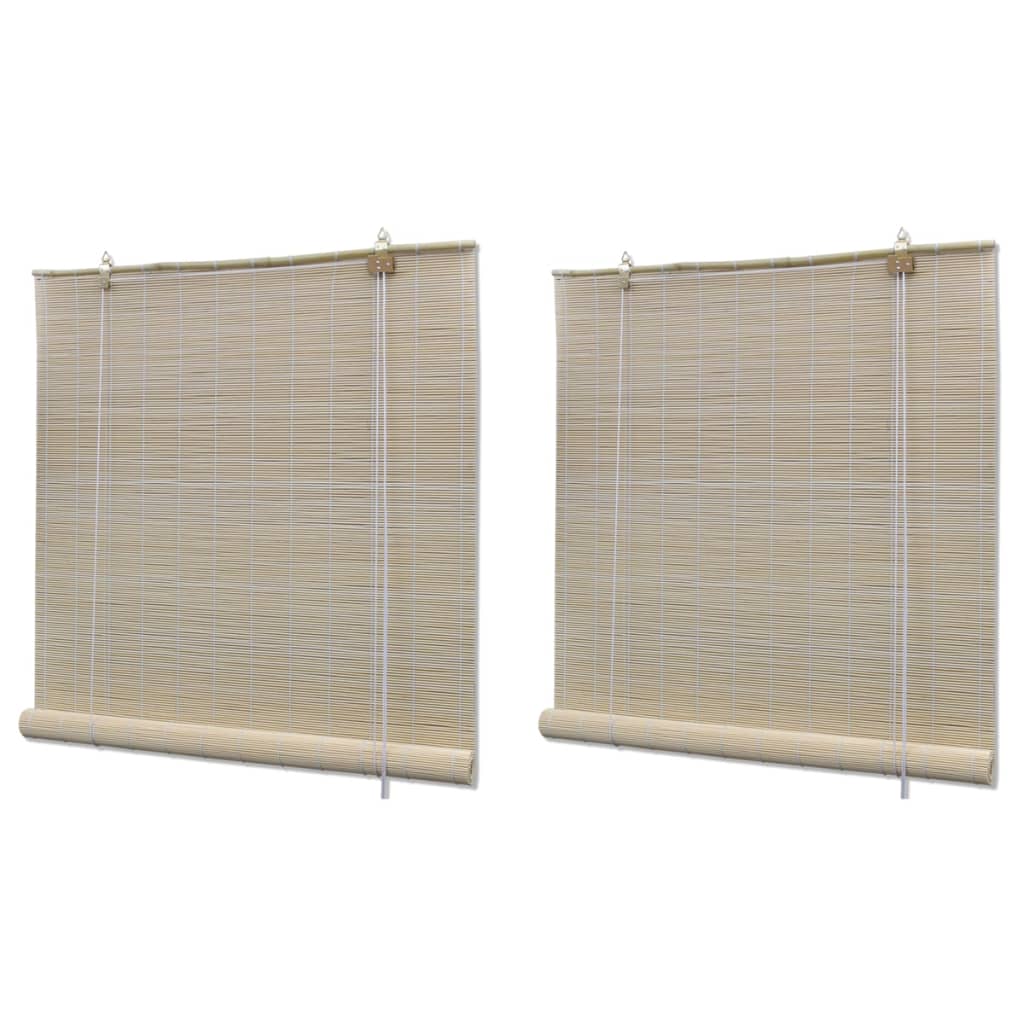 Vidaxl Roller Blinds 2 PCS 120x160 cm Bamboo Natural