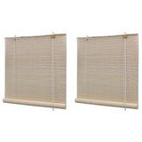 Vidaxl Roller Blinds 2 pezzi 120x160 cm Bamboo Natural