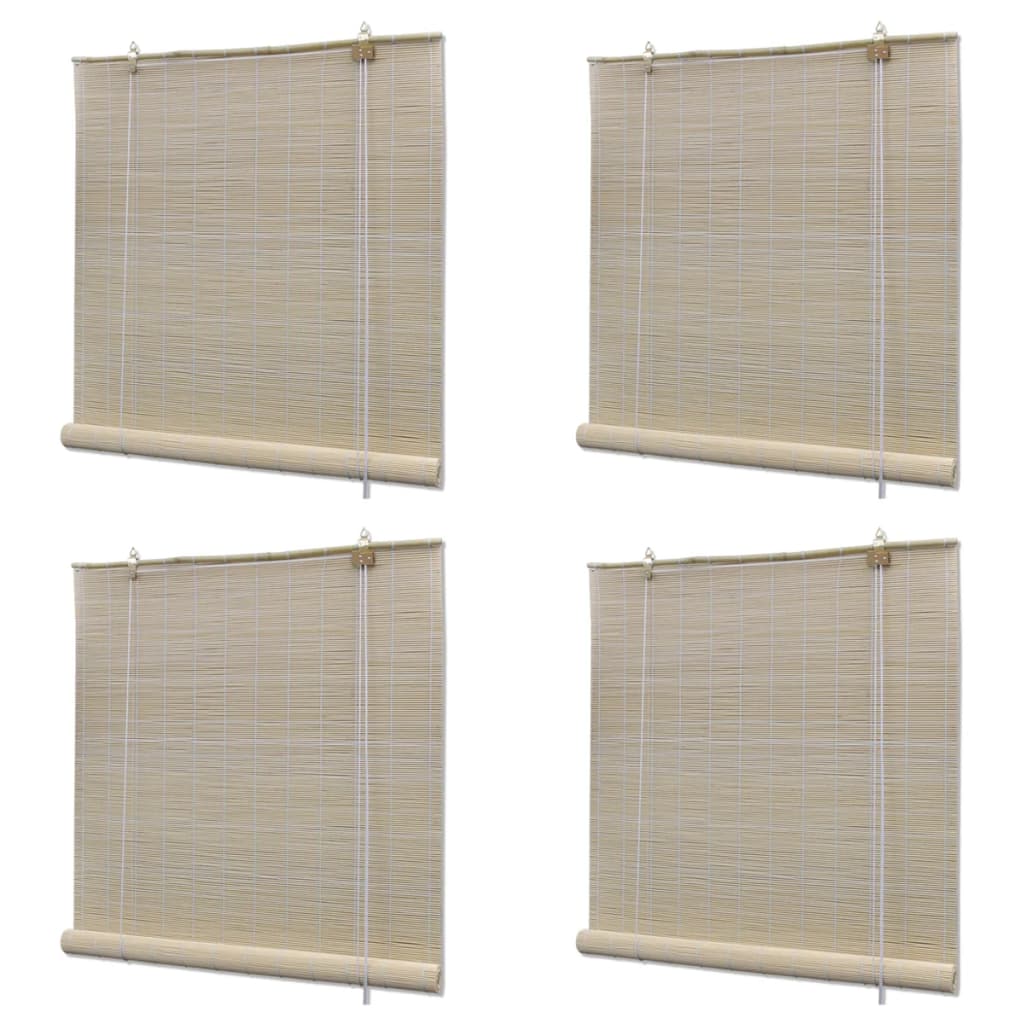 Vidaxl Roller Blinds 4 PCS 120x160 cm Bamboo Natural