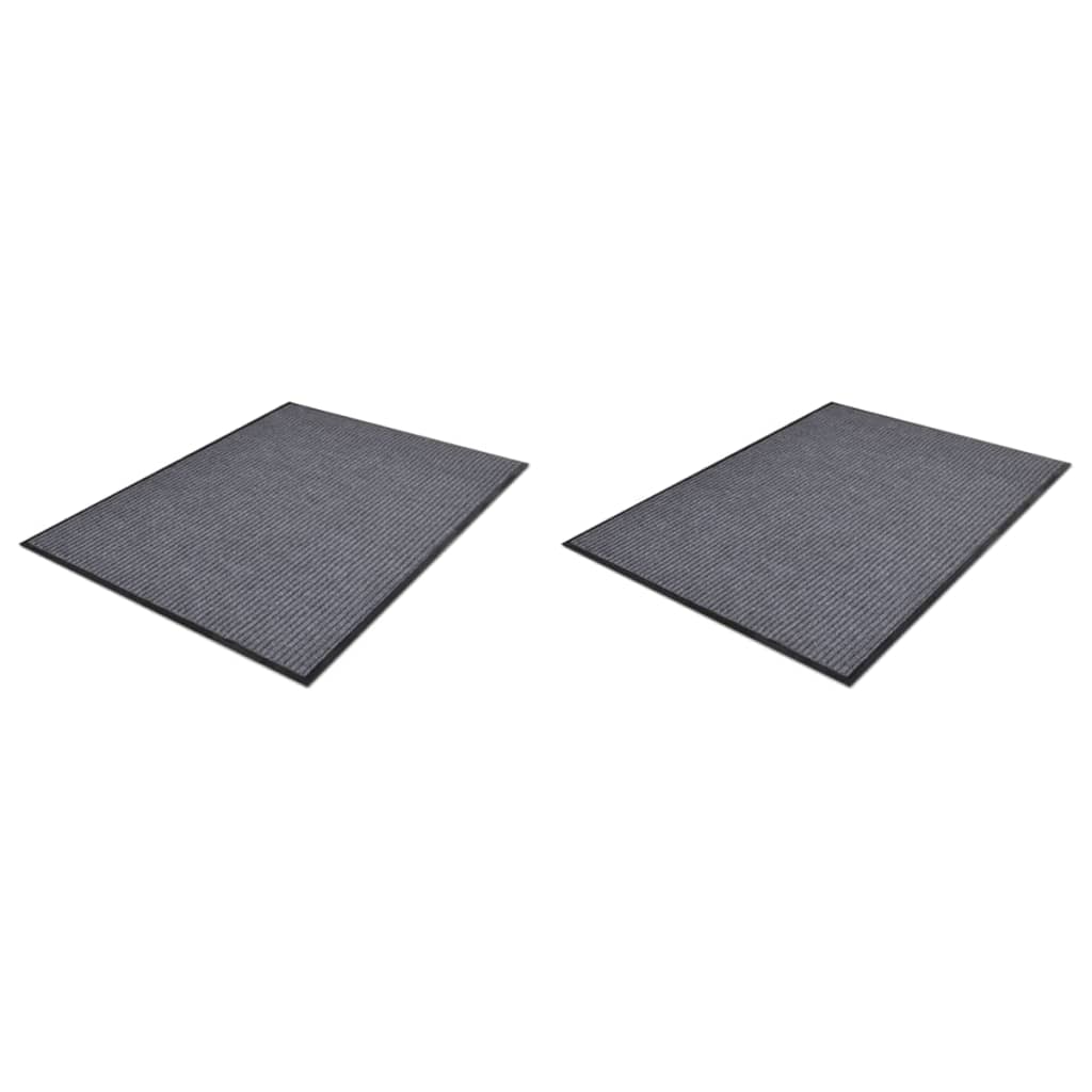 Vidaxl Doormats 2 PCS 90x60 cm PVC Grå