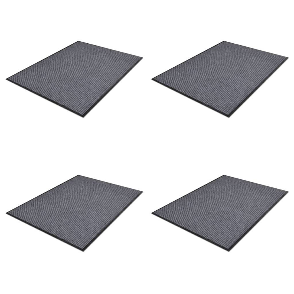 VIDAXL DOORMATS 4 PCS 90x60 cm PVC šedá