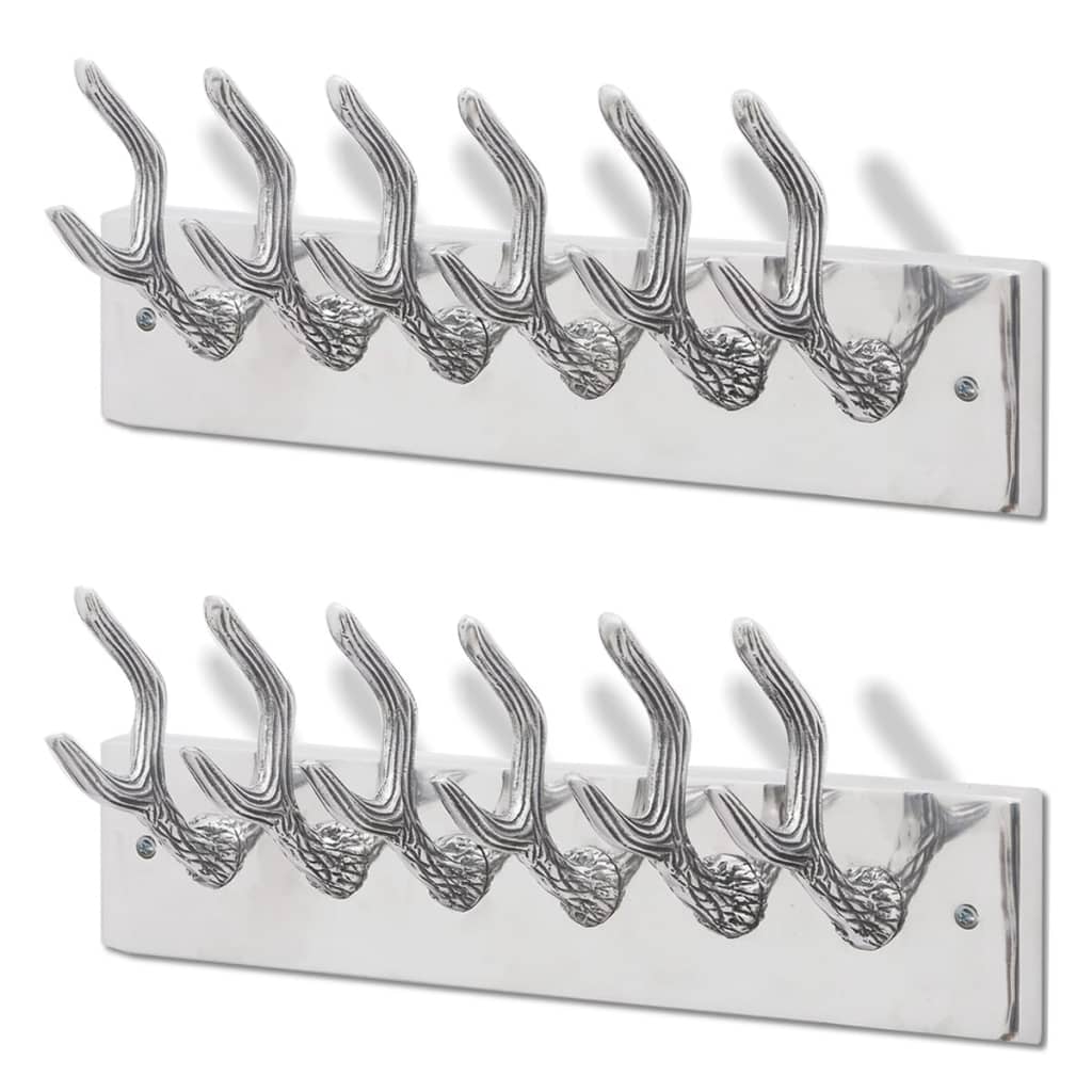 Racks de manteau vidaxl 2 st en aluminium argent couleur