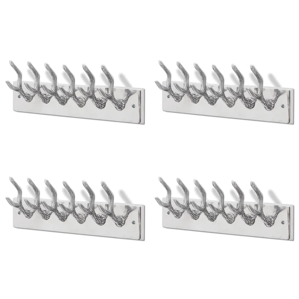 Vidaxl Coat Racks 4 st aluminium sølvfarget