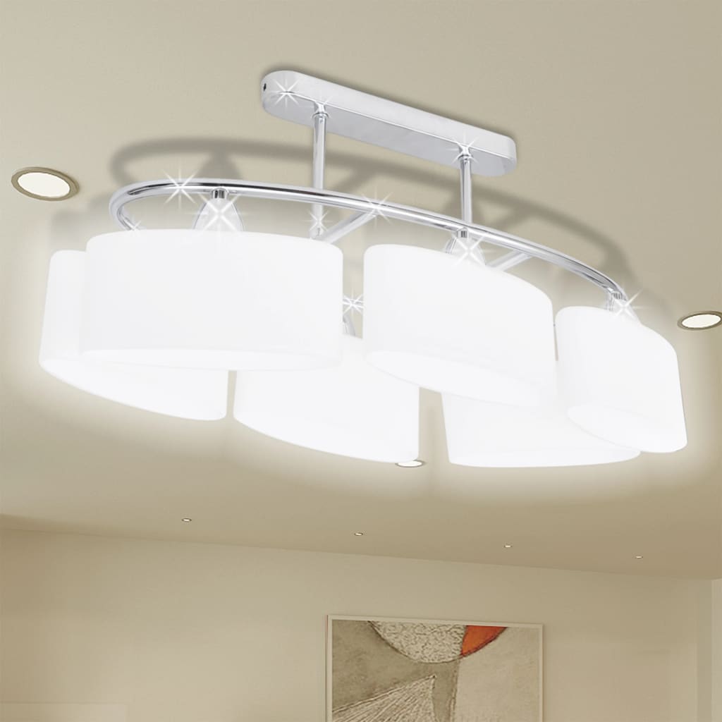 VIDAXL -Deckenlampe mit Ellips -verdrängten Glashauben 4 ST E14