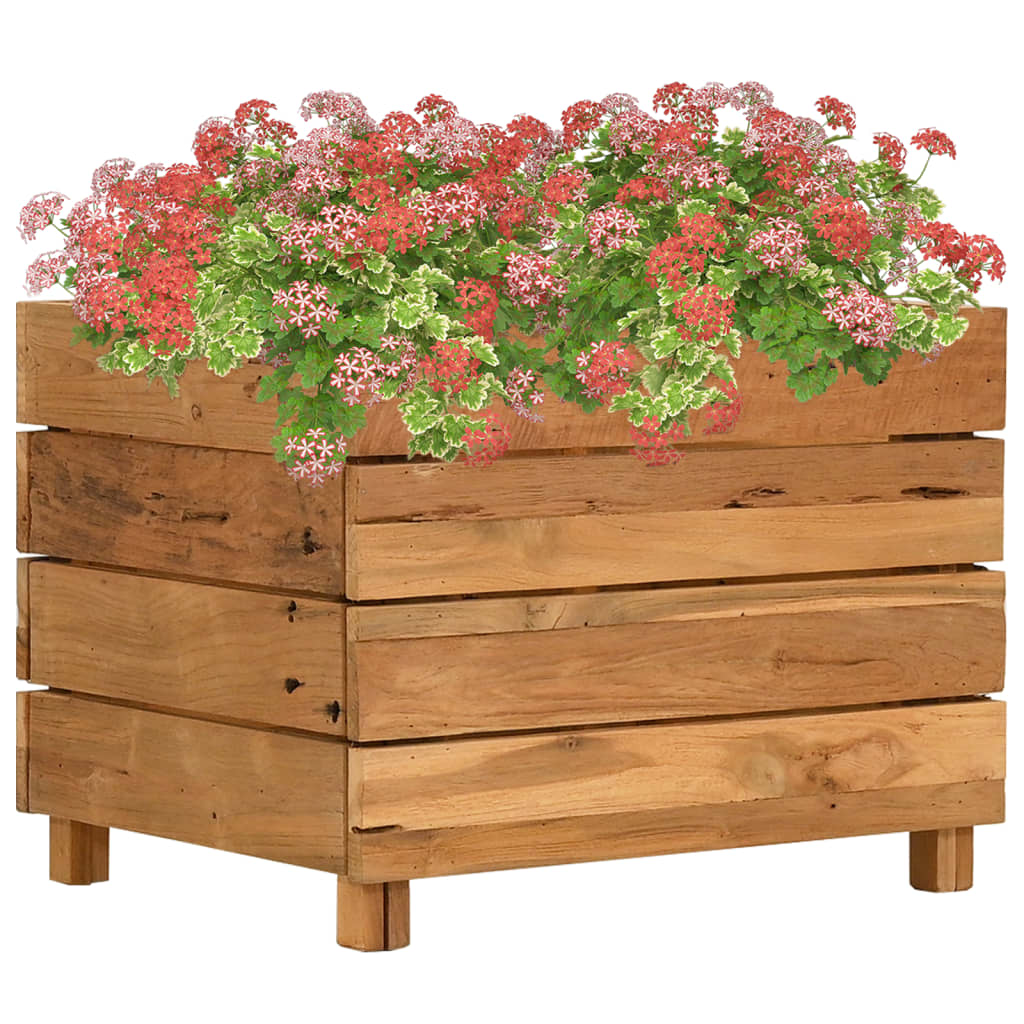 VIDAXL -Pflanzer erhoben 50 x 40 x 38 cm recyceltes Teak und Stahl