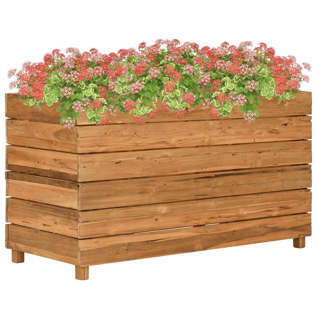 Vidaxl Planter Insertar 100x40x38 cm de teca y acero reciclados