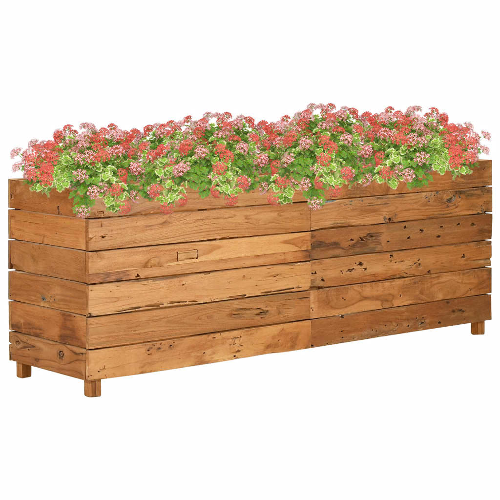 Vidaxl Planterinnsats 150x40x55 cm resirkulert teak og stål