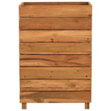 Vidaxl fioriera raccolta 50x40x72 cm in teak riciclato e acciaio