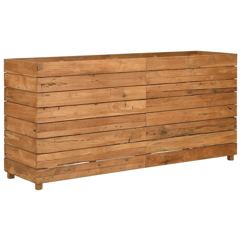 Vidaxl fioriera inserto 150x40x72 cm in teak riciclato e acciaio