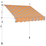 Vidaxl Luifel Udvides manuelt 100 cm gule og blå striber