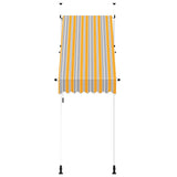 Vidaxl Luifel manuell ausziehbar 100 cm gelb und blaue Streifen