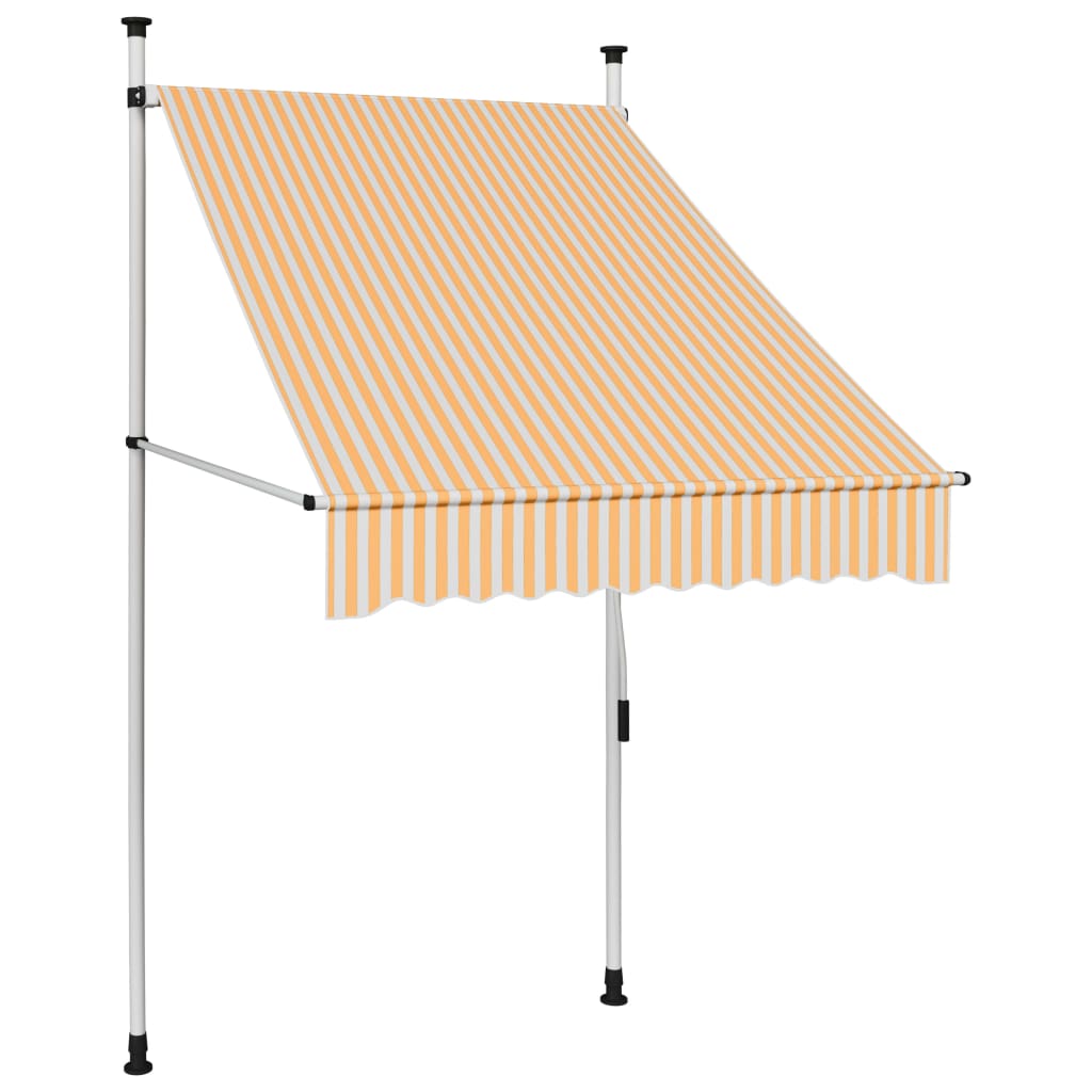 Vidaxl Luifel Manualmente extensible rayas de naranja y blanco de 100 cm