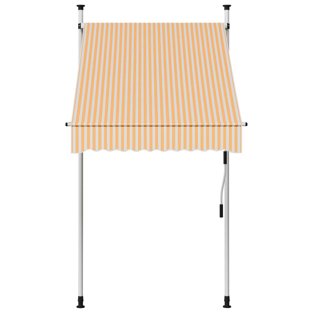 Vidaxl Luifel manually extendable 100 cm orange and white stripes