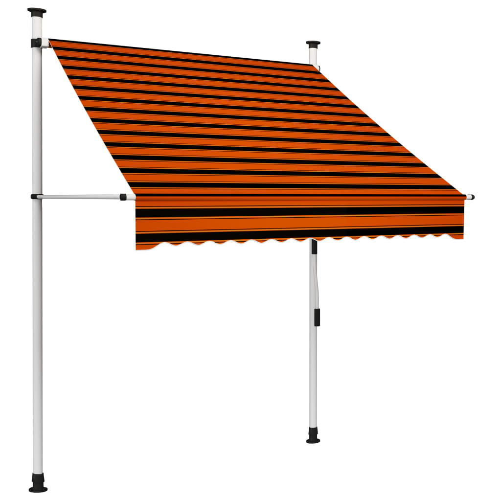 Vidaxl luifel manuell verlängert 150 cm orange a brong