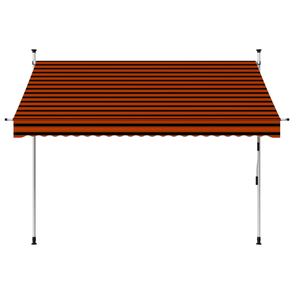 Vidaxl Luifel manualmente extensible 250 cm de naranja y marrón