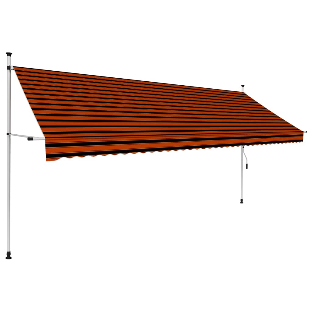 Vidaxl Luifel manually extendable 400 cm orange and brown